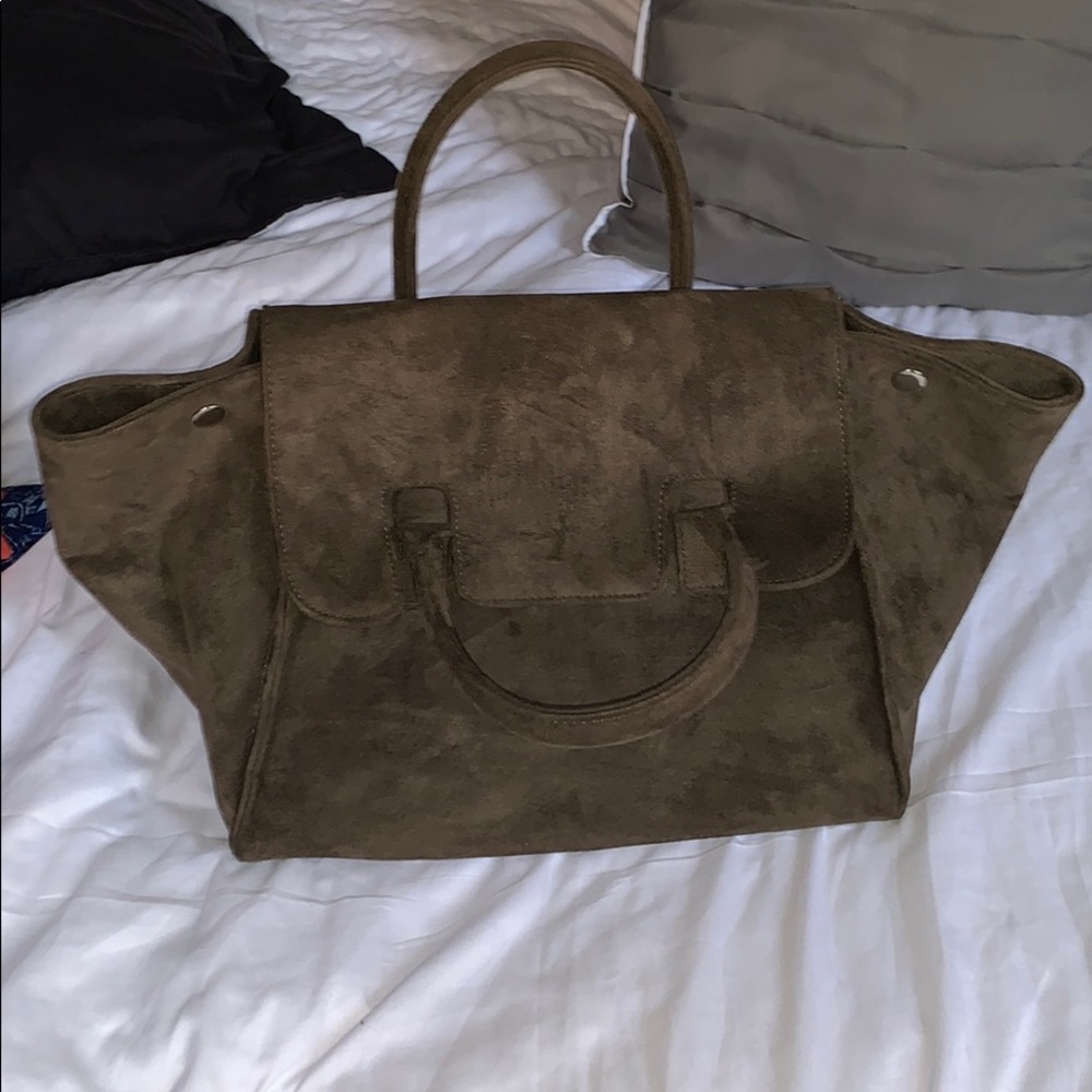 Annie Hood Brown Suede Bag